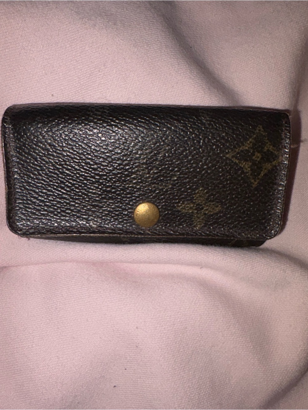 GOOD CONDITION LOUIS VUITTON Brown Monogram Leather Key Holder